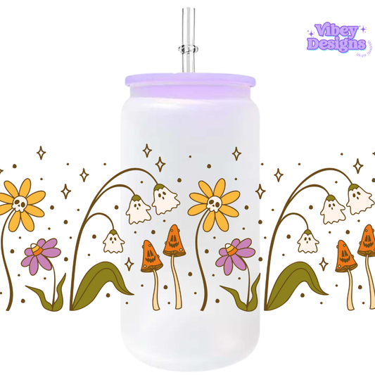 Uv Dtf Wrap For 16oz Libbey Glass - Ghost Garden