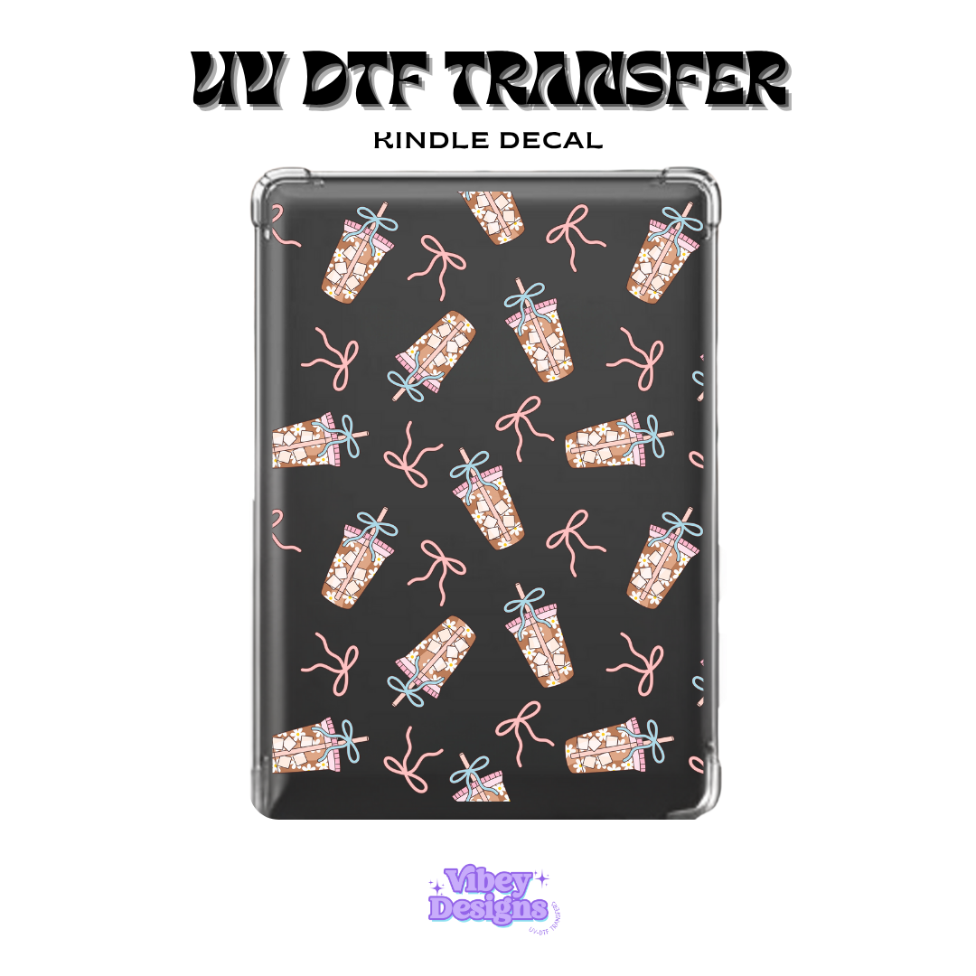 UV DTF Kindle Decal - Cute Coffee