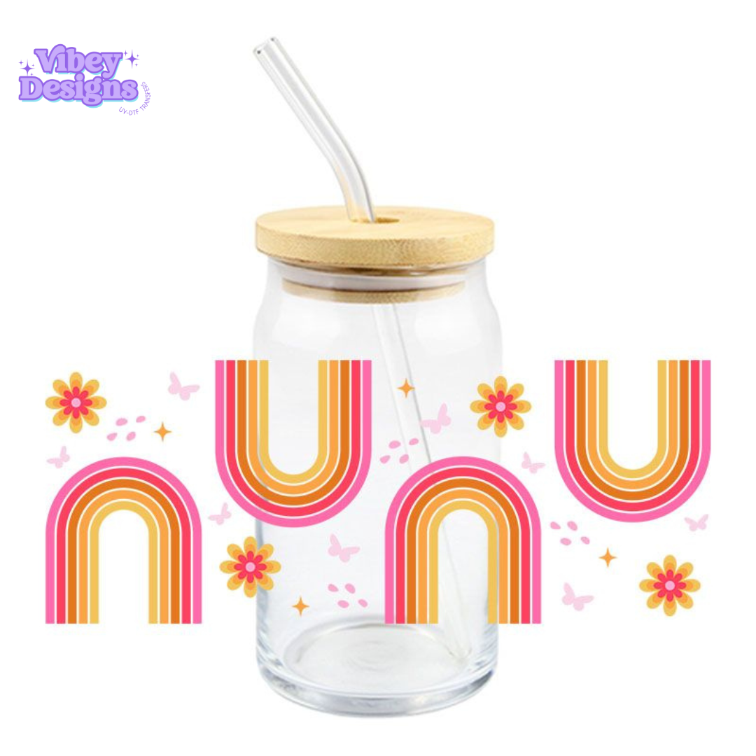 Uv Dtf Wrap For 16oz Libbey Glass - Neon Rainbow