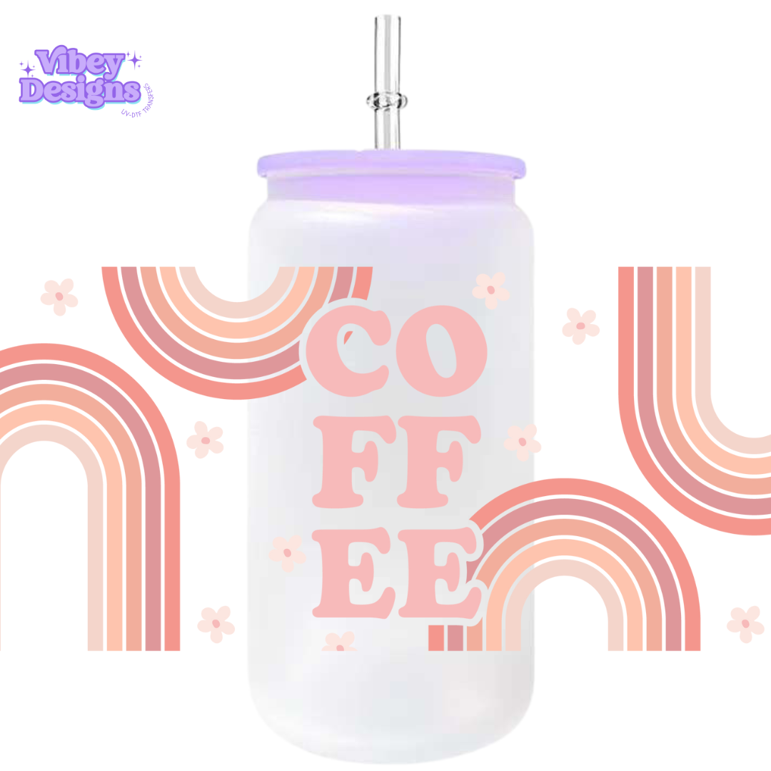 Uv Dtf Wrap For 16oz Libbey Glass - Boho Coffee