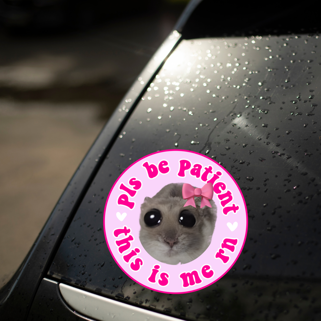UV DTF Car Window Decal Cute Hampster 1 VibeyDesigns Au