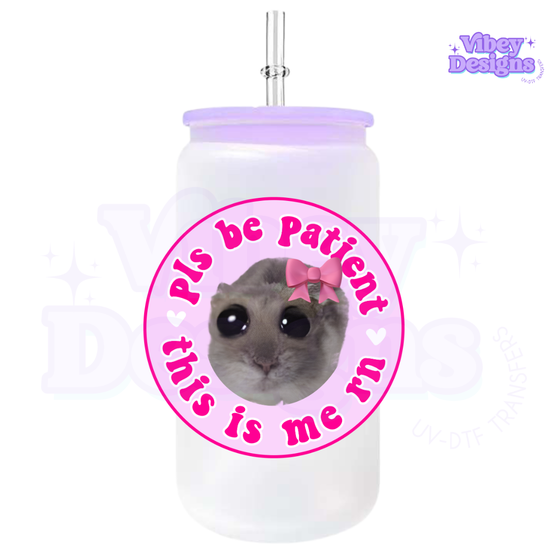 Uv Dtf Wrap For 16oz Libbey Glass - Sad Hampster 1