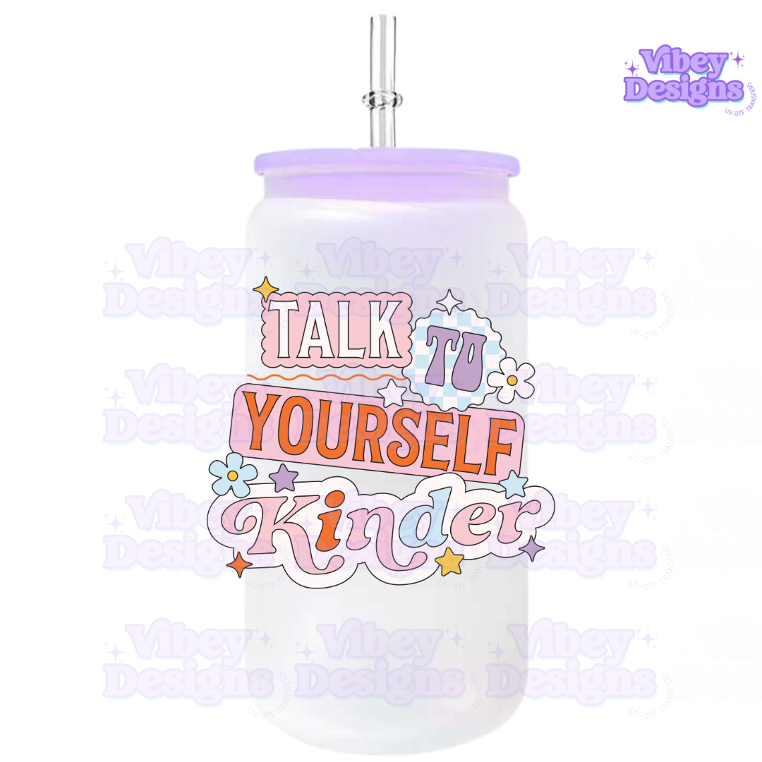 RTS UV-DTF Transfer for Bottle, Glass, Mug, Diary - Talk to Yourself Kinder (pink)