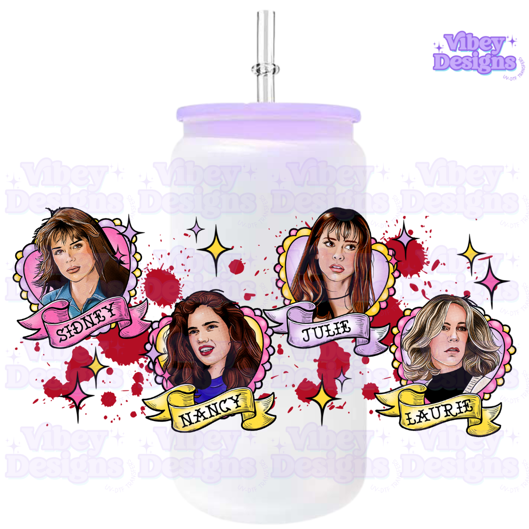 Uv Dtf Wrap For 16oz Libbey Glass - Final Girls