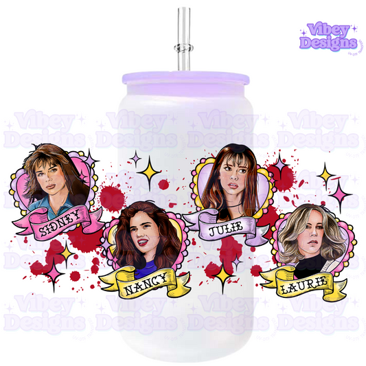 Uv Dtf Wrap For 16oz Libbey Glass - Final Girls