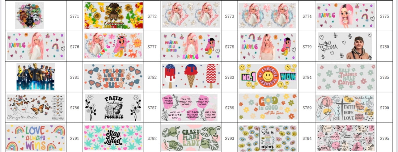 Designs 771-795