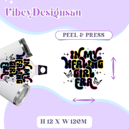 Uv Dtf Transfer for Bottle, Glass, Mug, Diary - In My Healing Girl Era