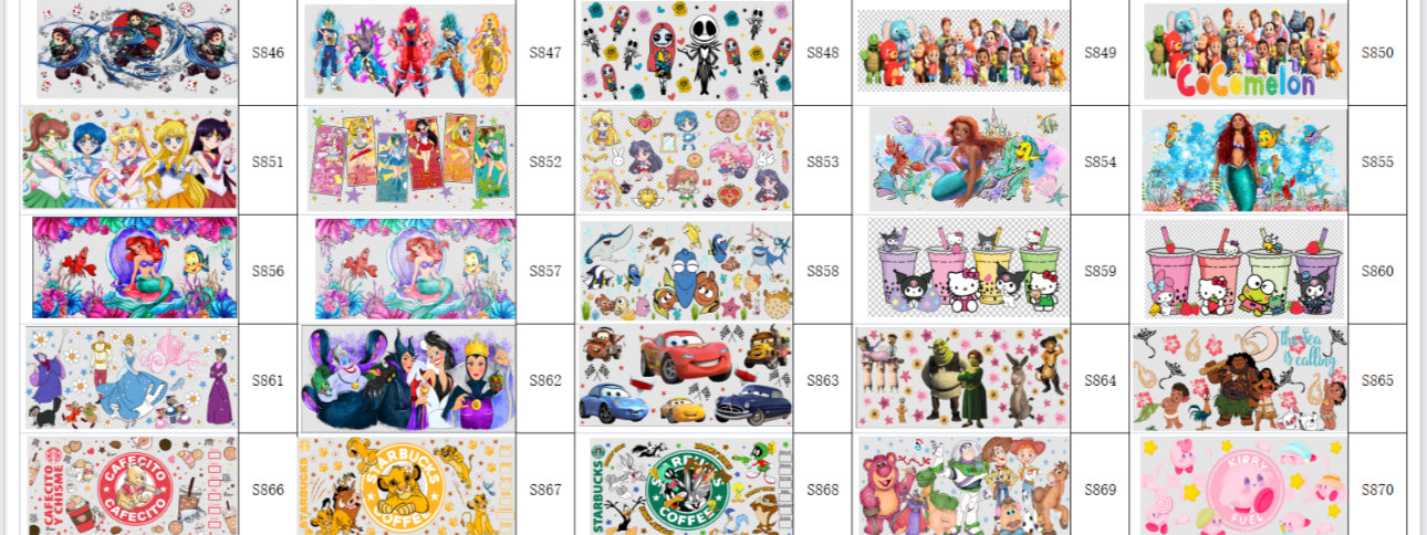 Designs 846 - 870
