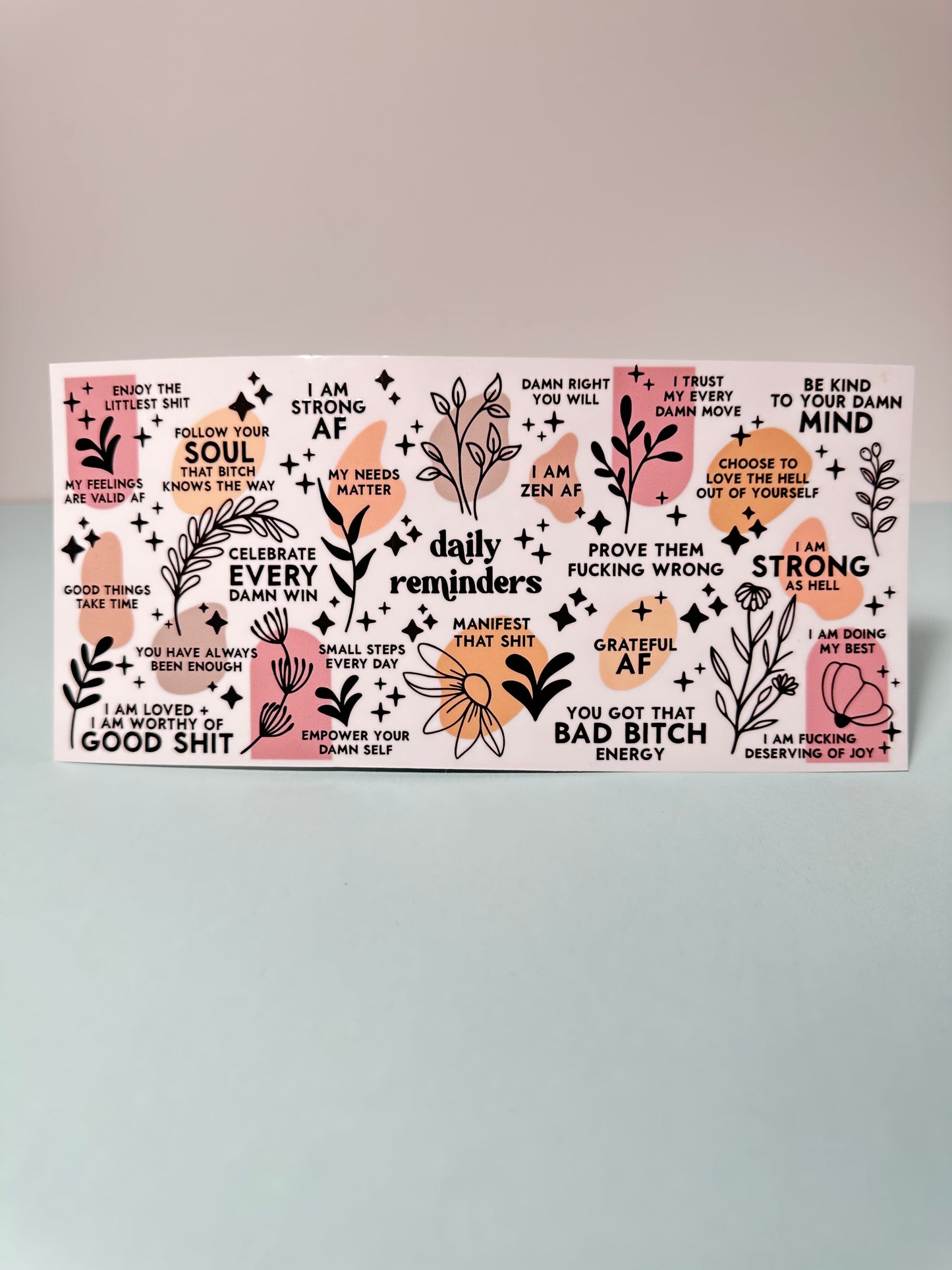 Uv Dtf Wrap for 16 oz Libbey Glass - Daily Reminders