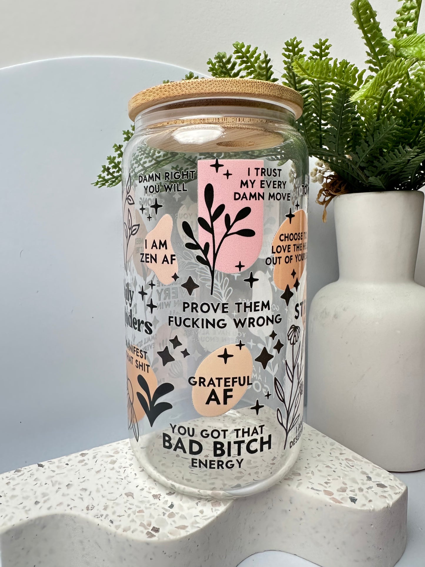 Uv Dtf Wrap for 16 oz Libbey Glass - Daily Reminders