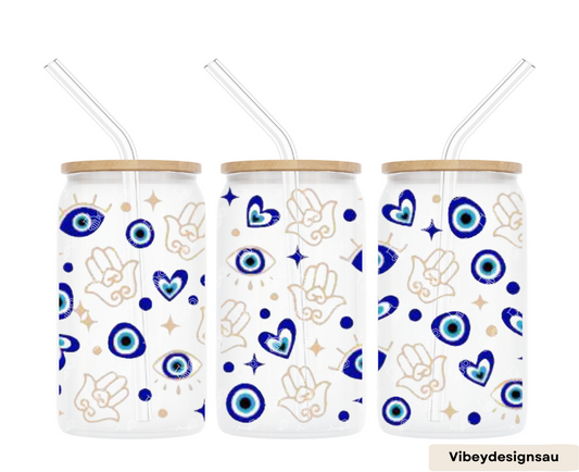 Uv Dtf Wrap for 16 oz Libbey Glass - Third eye Blue