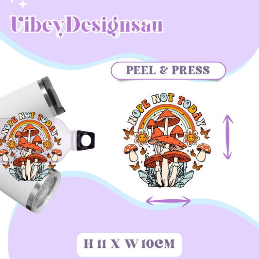 Uv Dtf Transfer for Bottle, Glass, Mug, Diary - Nope Not Today