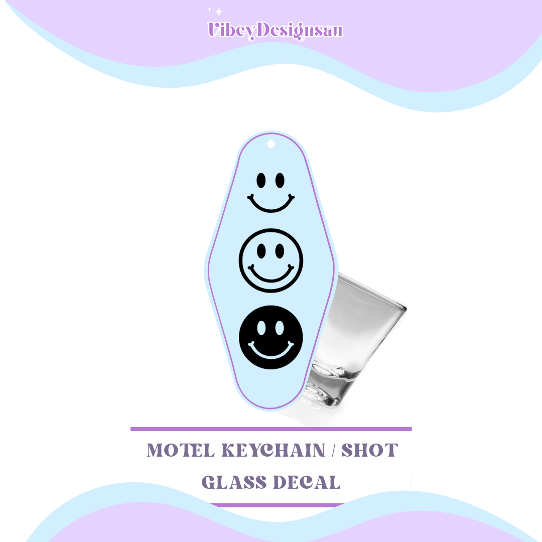 RTS Motel Keychain | Shotglass Decal - Smiley trio