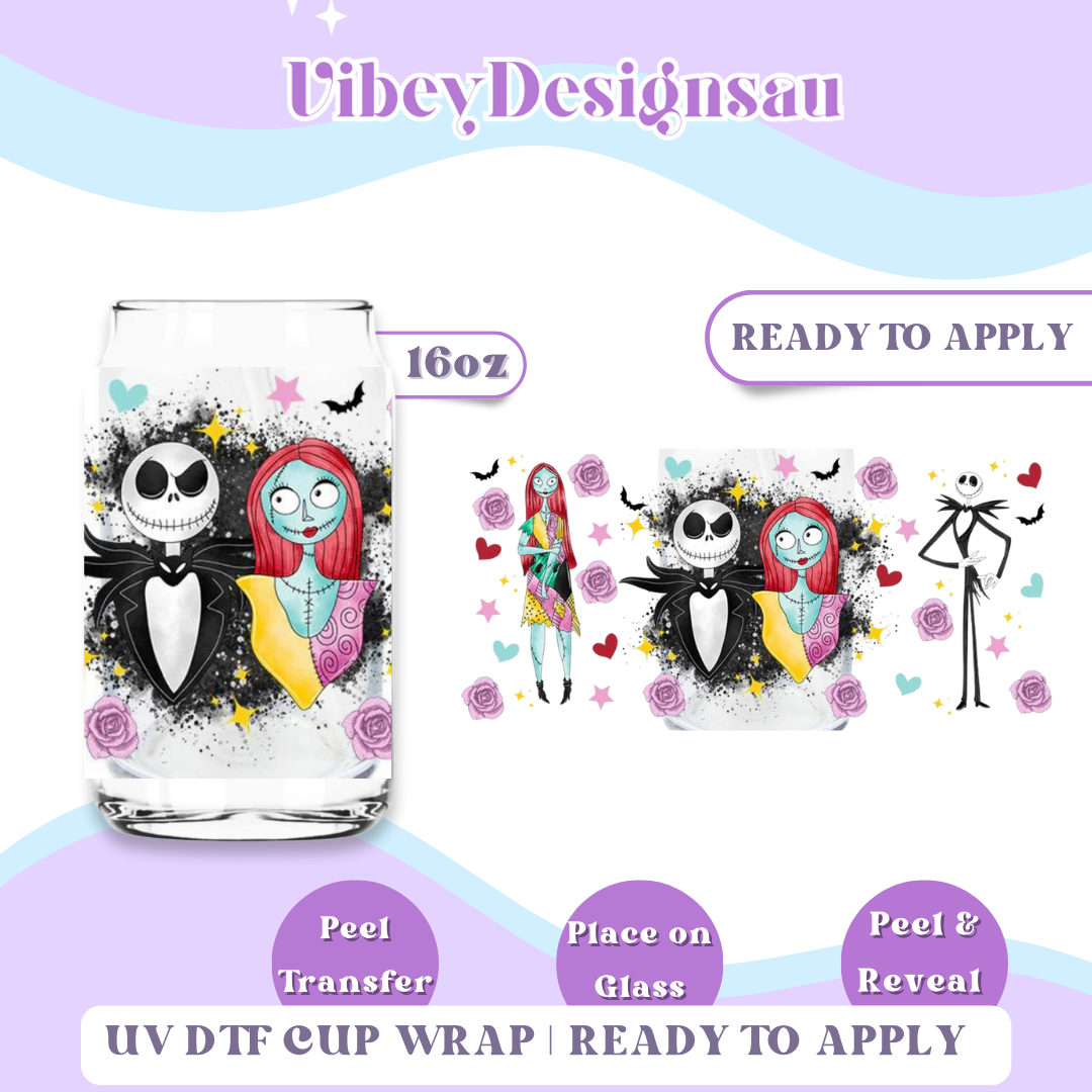 Uv Dtf Wrap For 16oz Libbey Glass - Nightmare Vibe