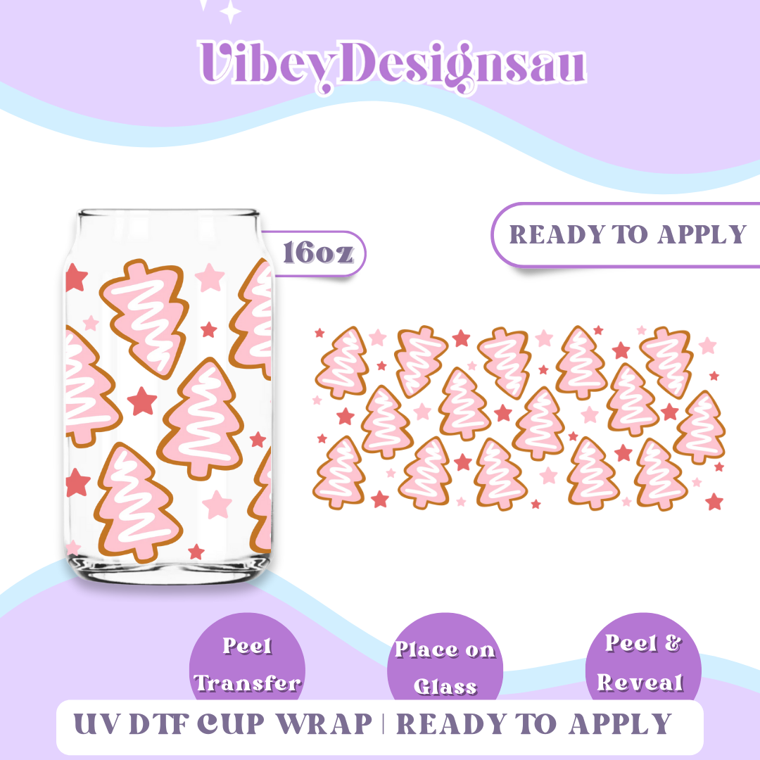 RTS 16OZ Cup Wrap - Pink Christmas Cookies