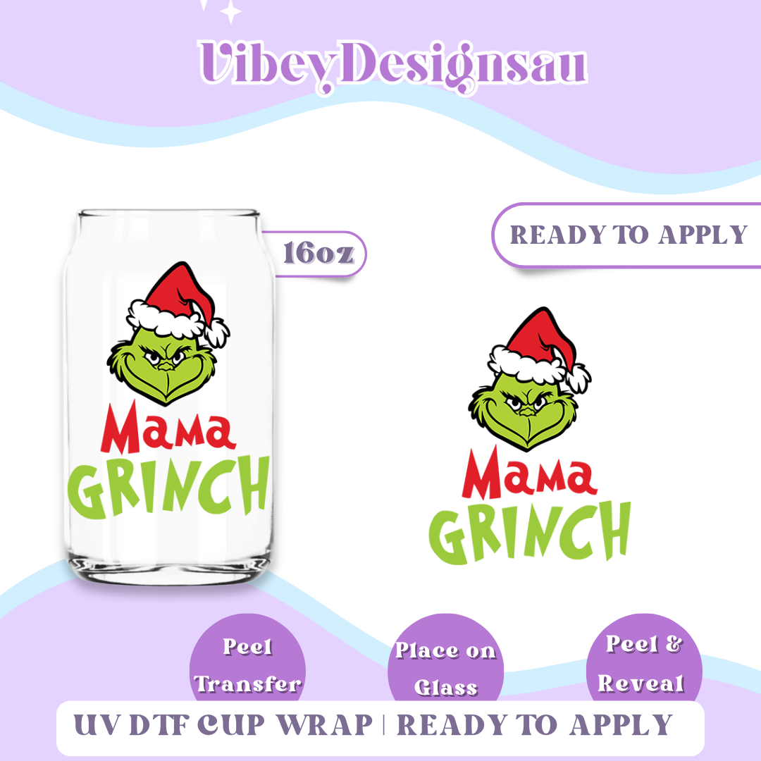 RTS UV-DTF Transfer for Bottle, Glass, Mug, Diary - Christmas Mama