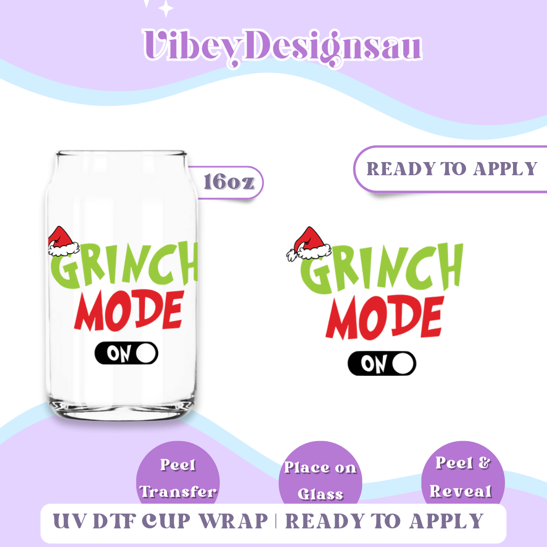 RTS UV-DTF Transfer for Bottle, Glass, Mug, Diary - Christmas Mode On