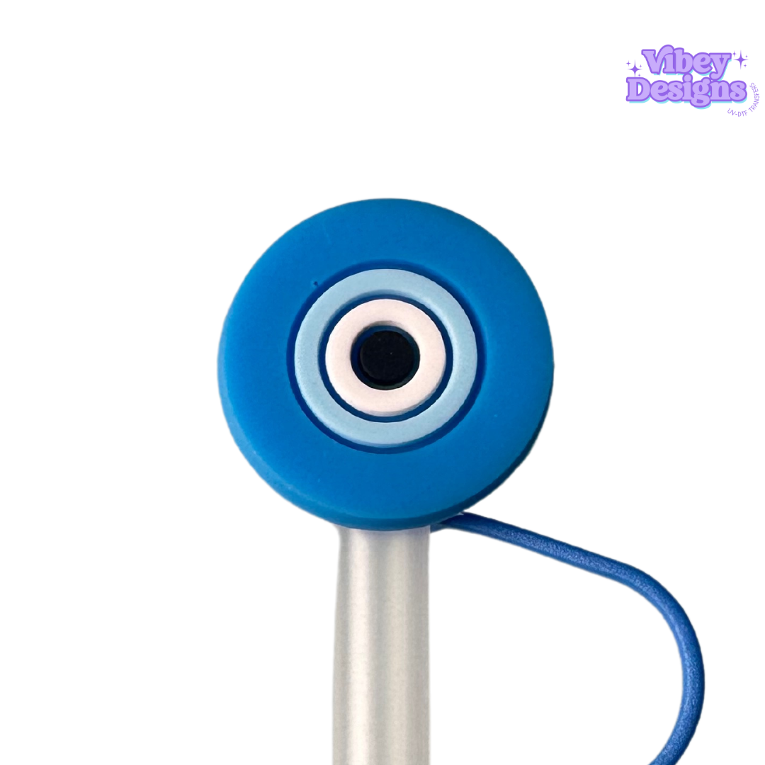 Evil Eye Blue 40oz Straw Topper