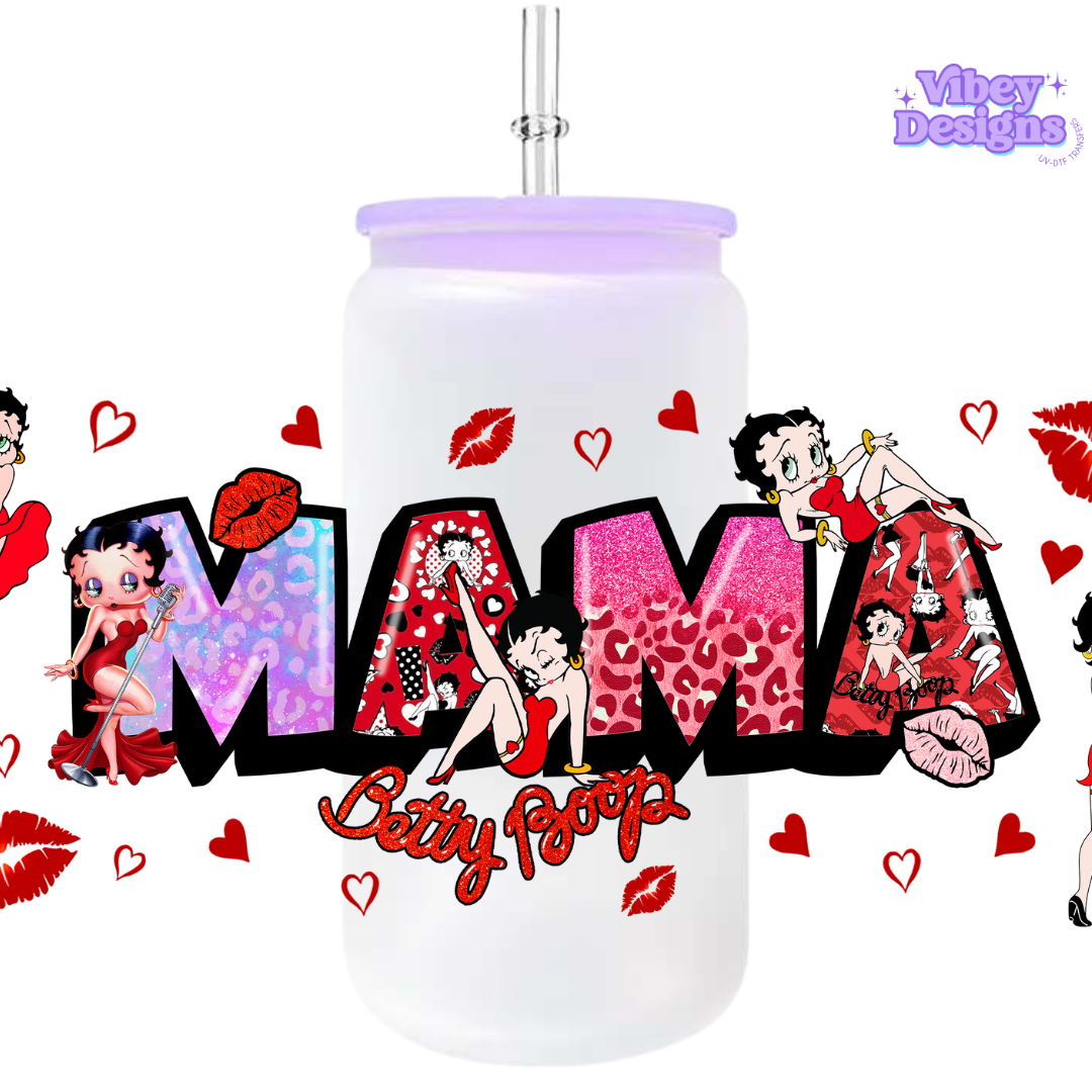 Uv Dtf Wrap For 16oz Libbey Glass - Cartoon Mama