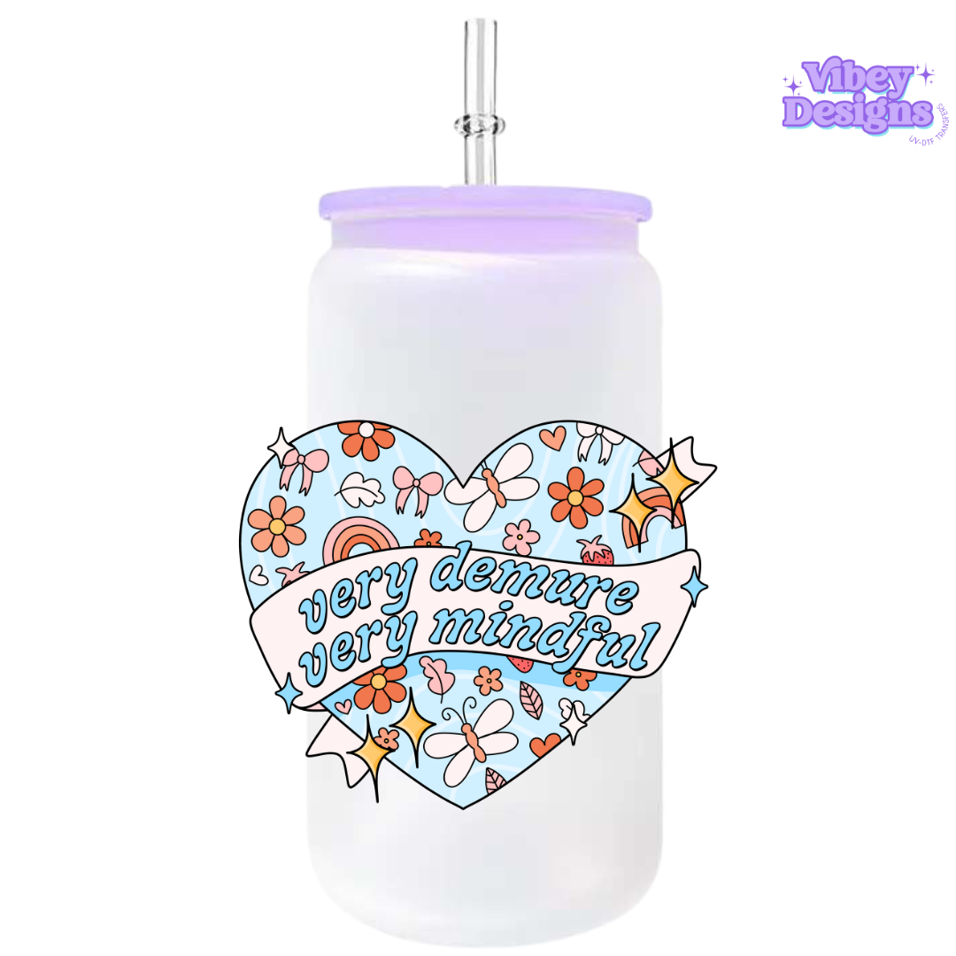 UV-DTF Transfer for Bottle, Glass, Mug, Diary - Very Demure, Very Mindful