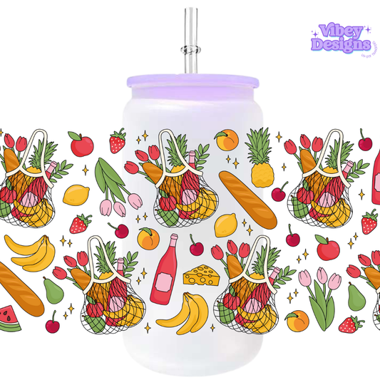 Uv Dtf Wrap For 16oz Libbey Glass - Market Day