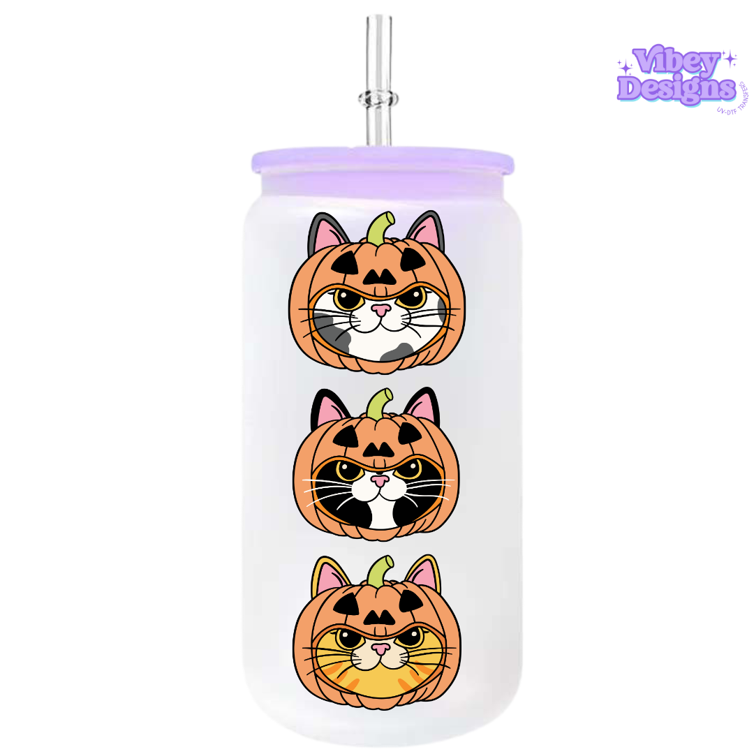 UV-DTF Transfer for Bottle, Glass, Mug, Diary - Pumpkin Cats