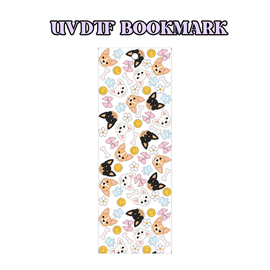 UV-DTF Bookmark Transfer - Chihuahua Bows