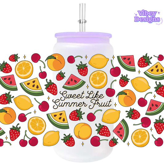 Uv Dtf Wrap For 16oz Libbey Glass - Summer Fruit