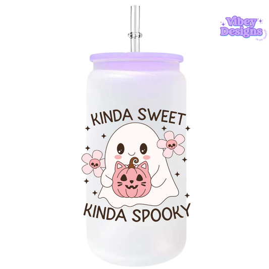 UV-DTF Transfer for Bottle, Glass, Mug, Diary - Sorta Sweet Ghost (pink)