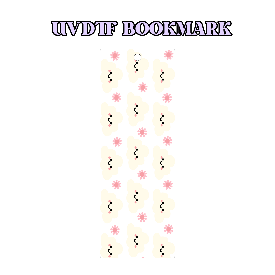 UV-DTF Bookmark Transfer - Kawaii Clouds