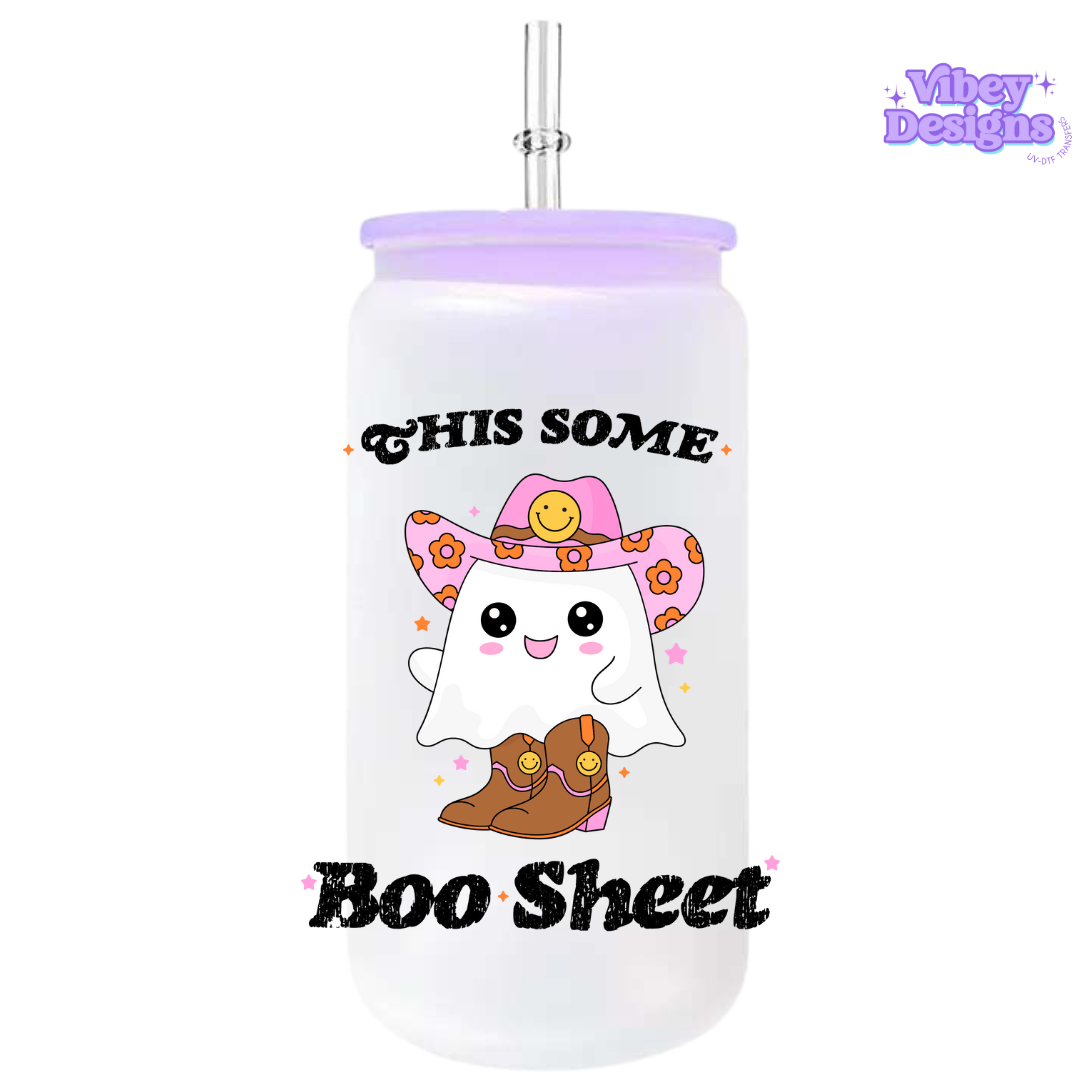 UV-DTF Transfer for Bottle, Glass, Mug, Diary - Boo Sheet