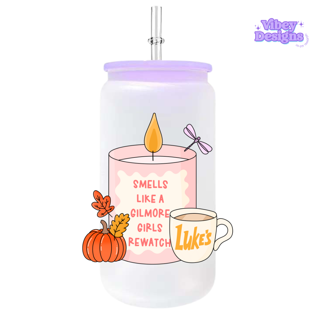 UV-DTF Transfer for Bottle, Glass, Mug, Diary - Gilmore Rewatch Candle