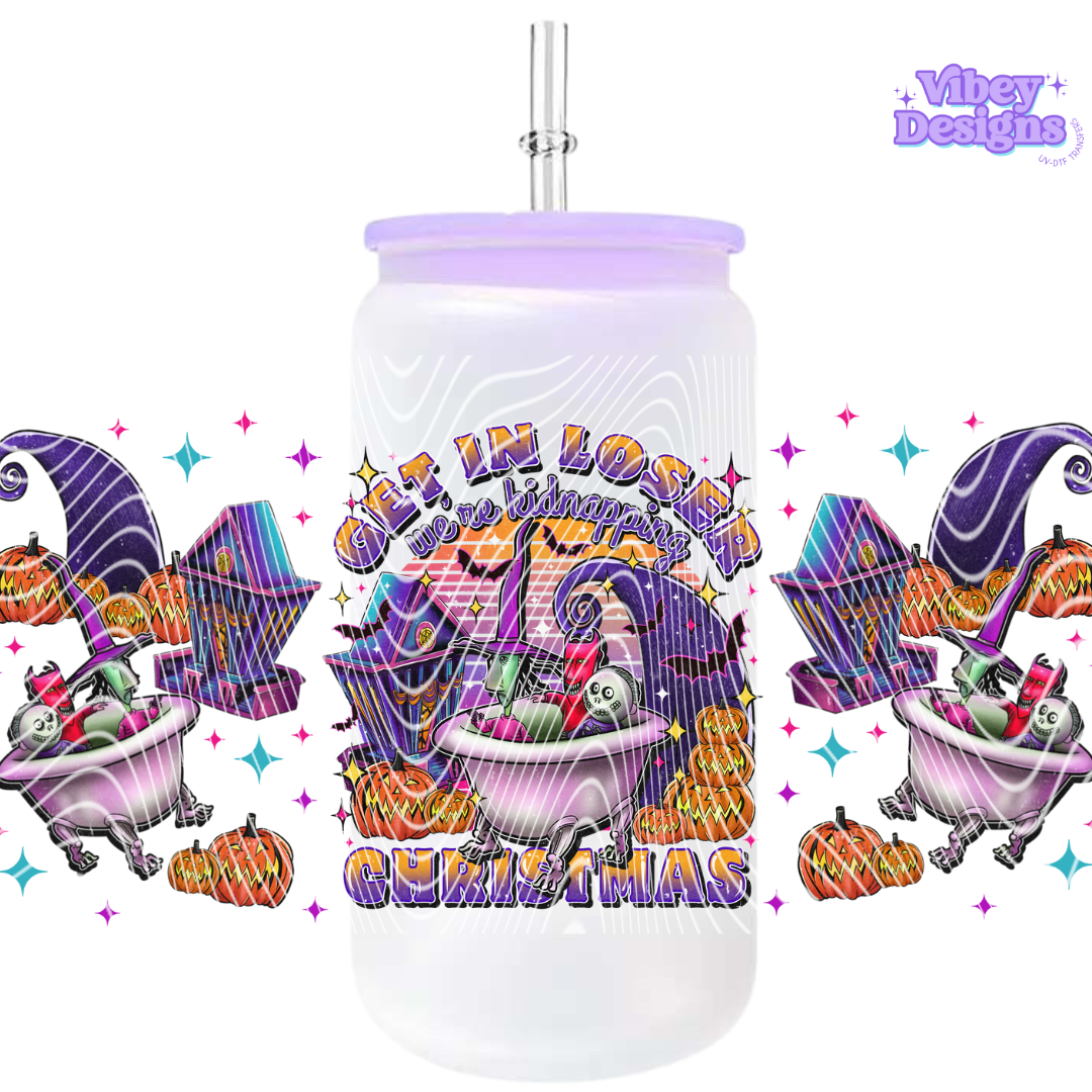 Uv Dtf Wrap For 16oz Libbey Glass - We're Stealing Christmas