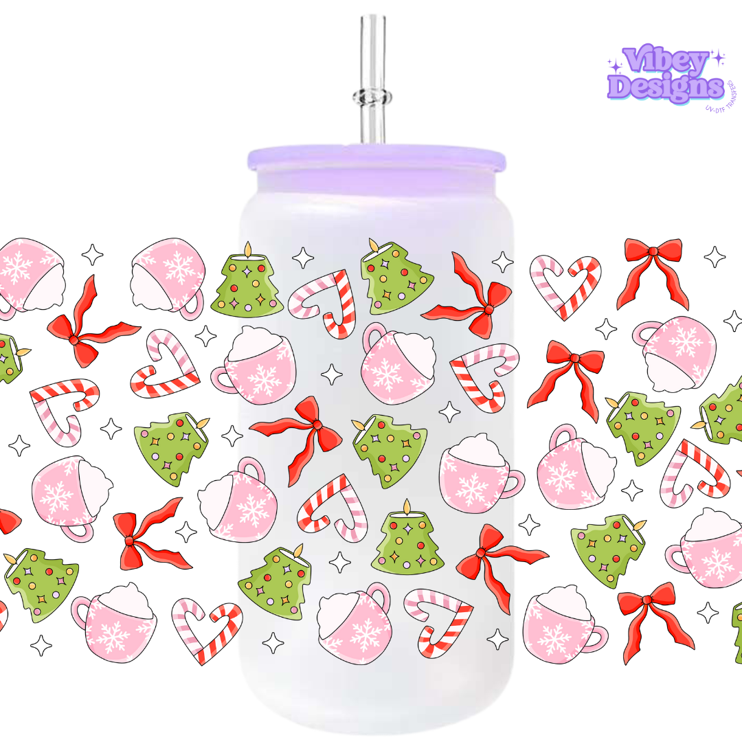 Uv Dtf Wrap For 16oz Libbey Glass - Christmas Cozy