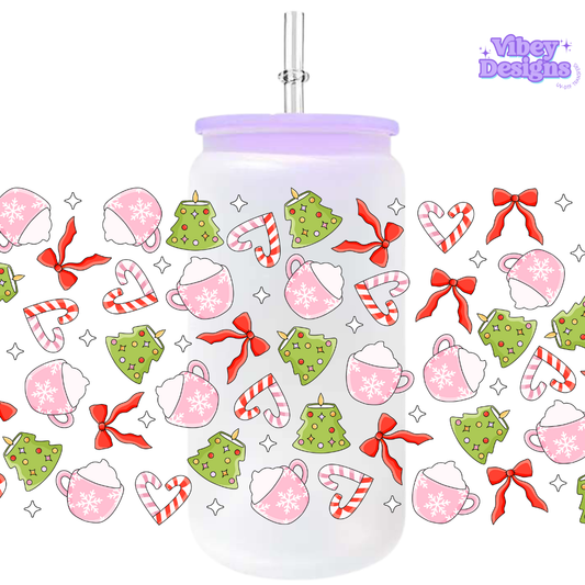 Uv Dtf Wrap For 16oz Libbey Glass - Christmas Cozy