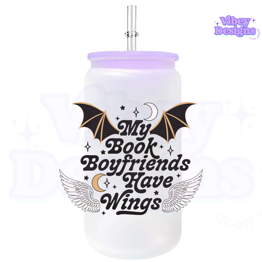 Transfer for Bottle, Glass, Mug, Diary - My Book Boyfriends Have Wings