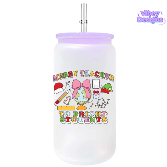 UV-DTF Transfer for Bottle, Glass, Mug, Diary - Merry Teacher