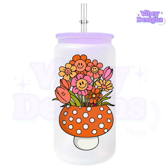 UV-DTF Transfer for Bottle, Glass, Mug, Diary - Happy Flowers