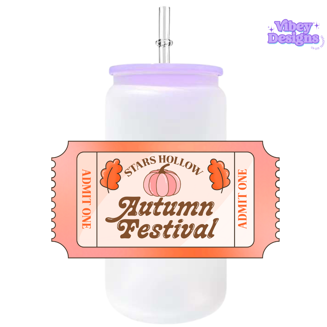 UV-DTF Transfer for Bottle, Glass, Mug, Diary - Autumn Festival Ticket