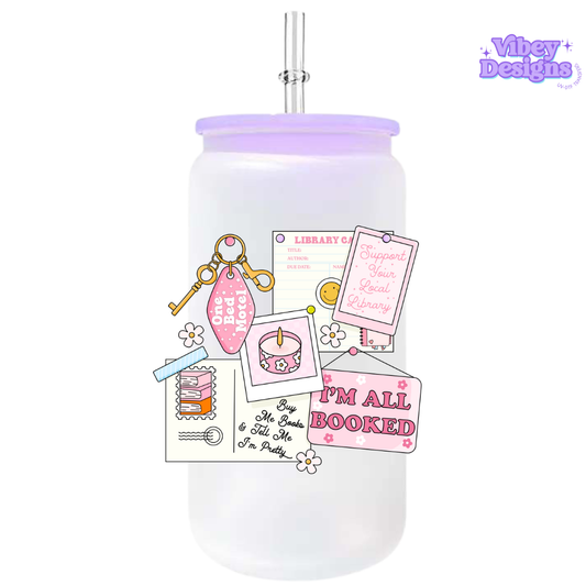 UV-DTF Transfer for Bottle, Glass, Mug, Diary - I'm all booked