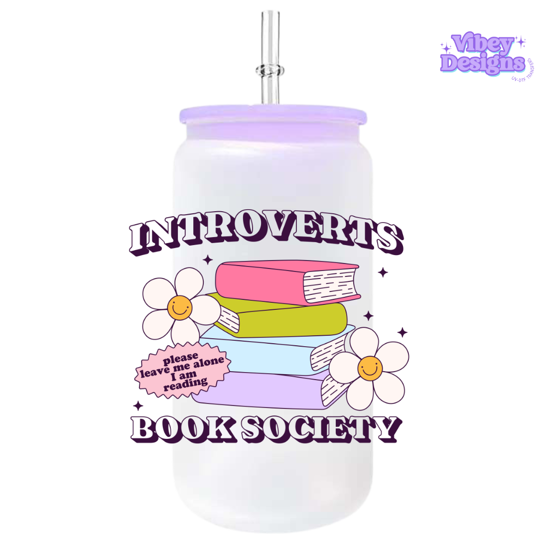 UV-DTF Transfer for Bottle, Glass, Mug, Diary - Introverts Book Society