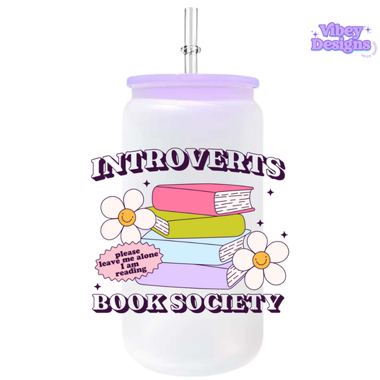 UV-DTF Transfer for Bottle, Glass, Mug, Diary - Introverts Book Society