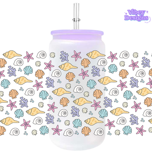 Uv Dtf Wrap For 16oz Libbey Glass - Seashells