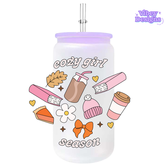 UV-DTF Transfer for Bottle, Glass, Mug, Diary - Cozy Girl Season