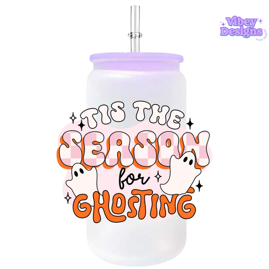 UV-DTF Transfer for Bottle, Glass, Mug, Diary - Tis the season for ghosting (orange)