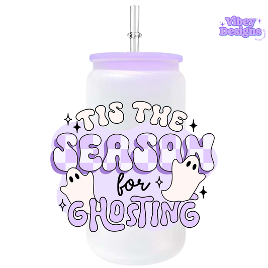 UV-DTF Transfer for Bottle, Glass, Mug, Diary - Tis the season for ghosting (purple)