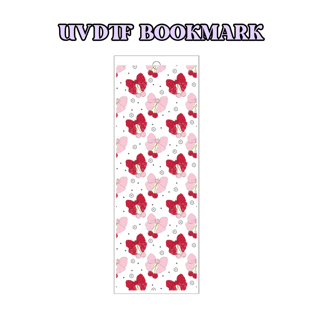 UV-DTF Bookmark Transfer - Bows & Cherries