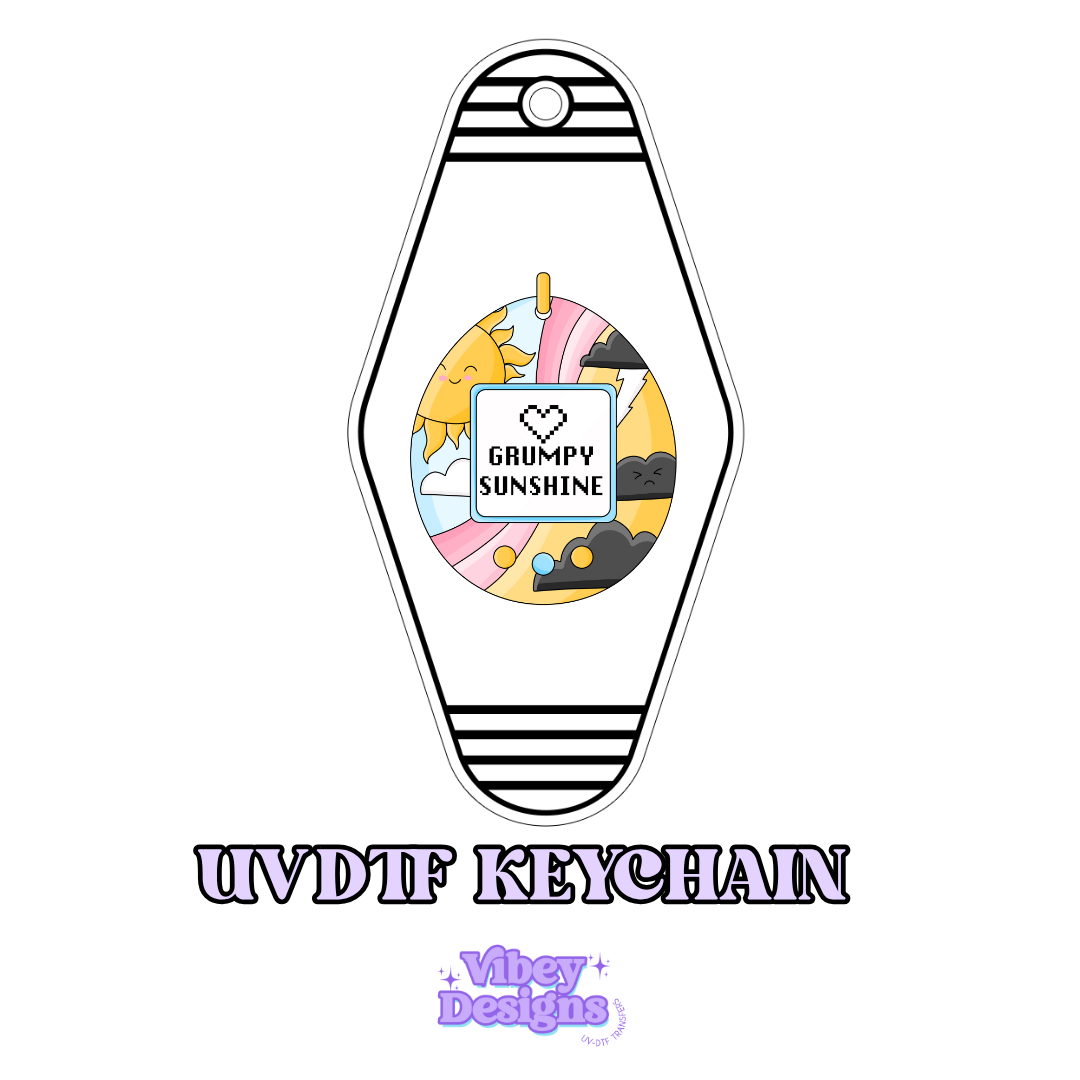 RTS Motel Keychain | Shot glass Decal - Grumpy sunshine gotchi