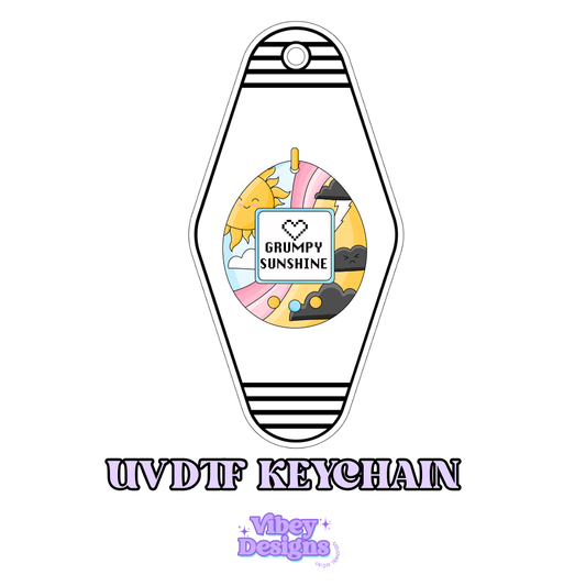 RTS Motel Keychain | Shot glass Decal - Grumpy sunshine gotchi