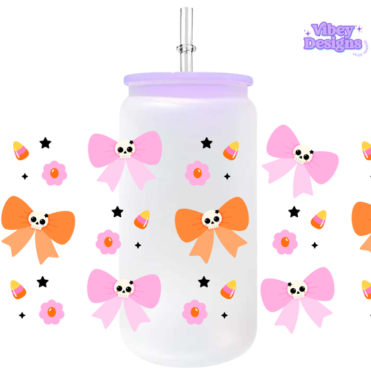 Uv Dtf Wrap For 16oz Libbey Glass - Punk Bows